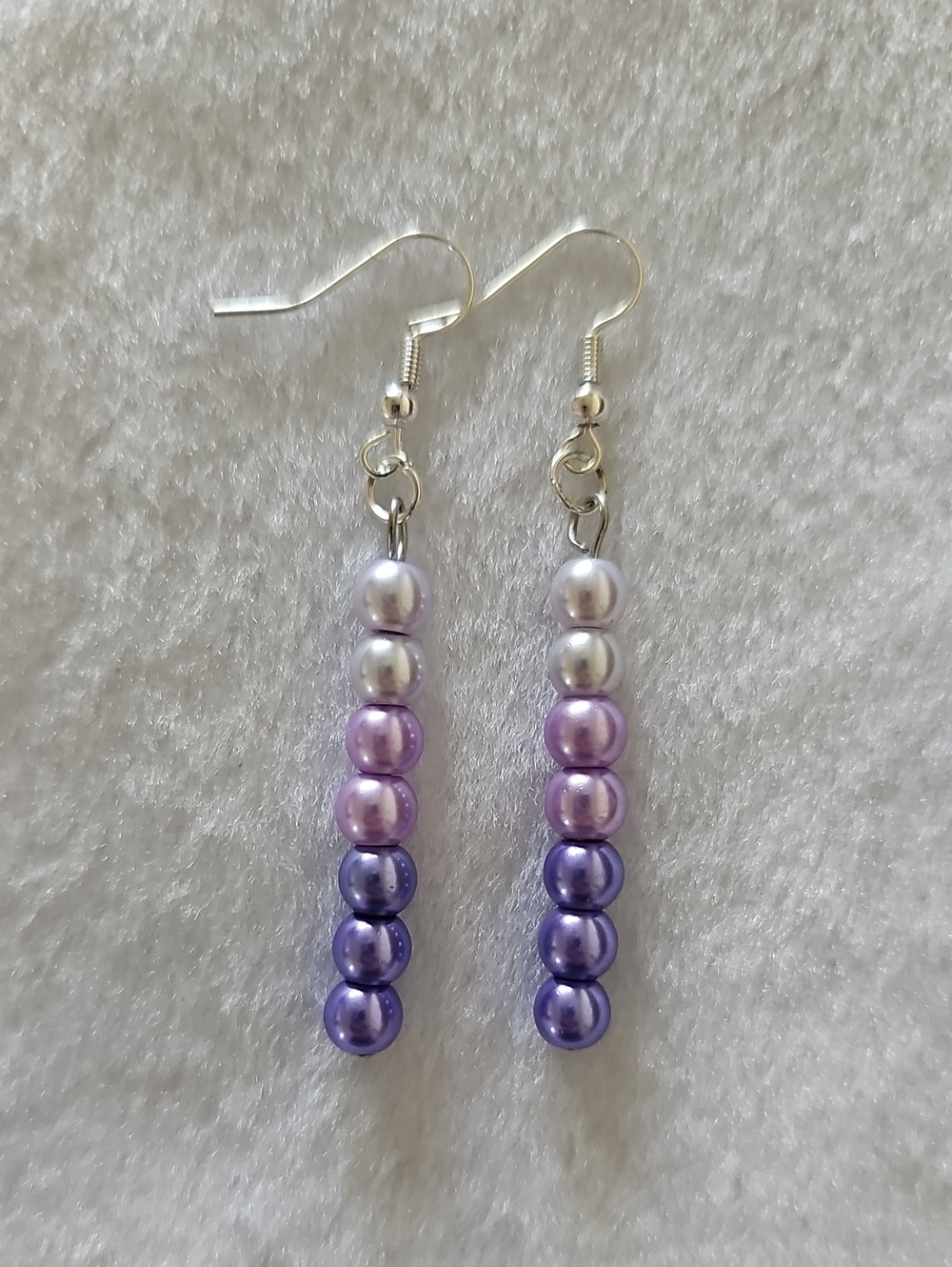 Purple Gradient Faux Pearl Drop Earrings
